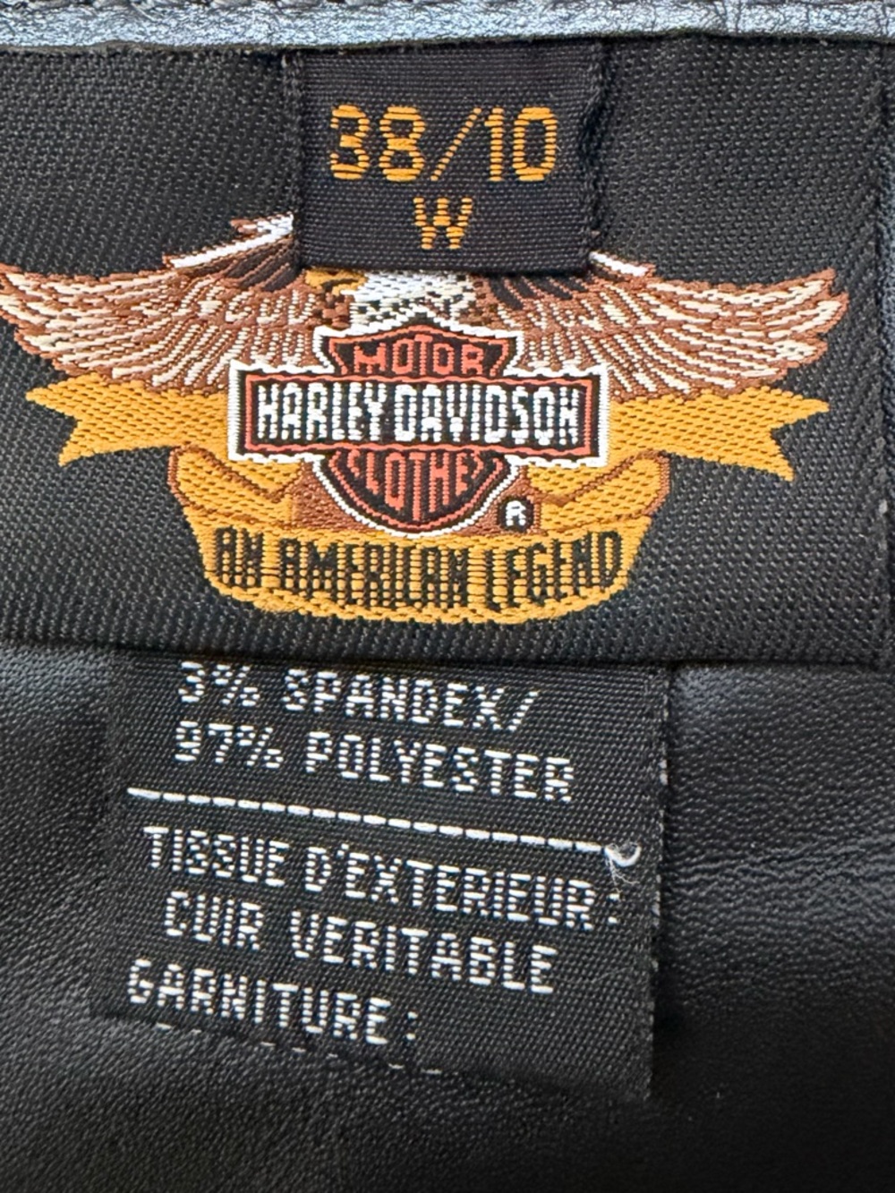 Harley Davidson Black Leather Motorcycle Biker Corset Vest Jacket Size 10 Zip Up - Picture 6 of 9